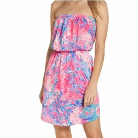 Lilly Pulitzer Windsor StraplessLight Paschs Aquadesiac Dress - Picture 3 of 9